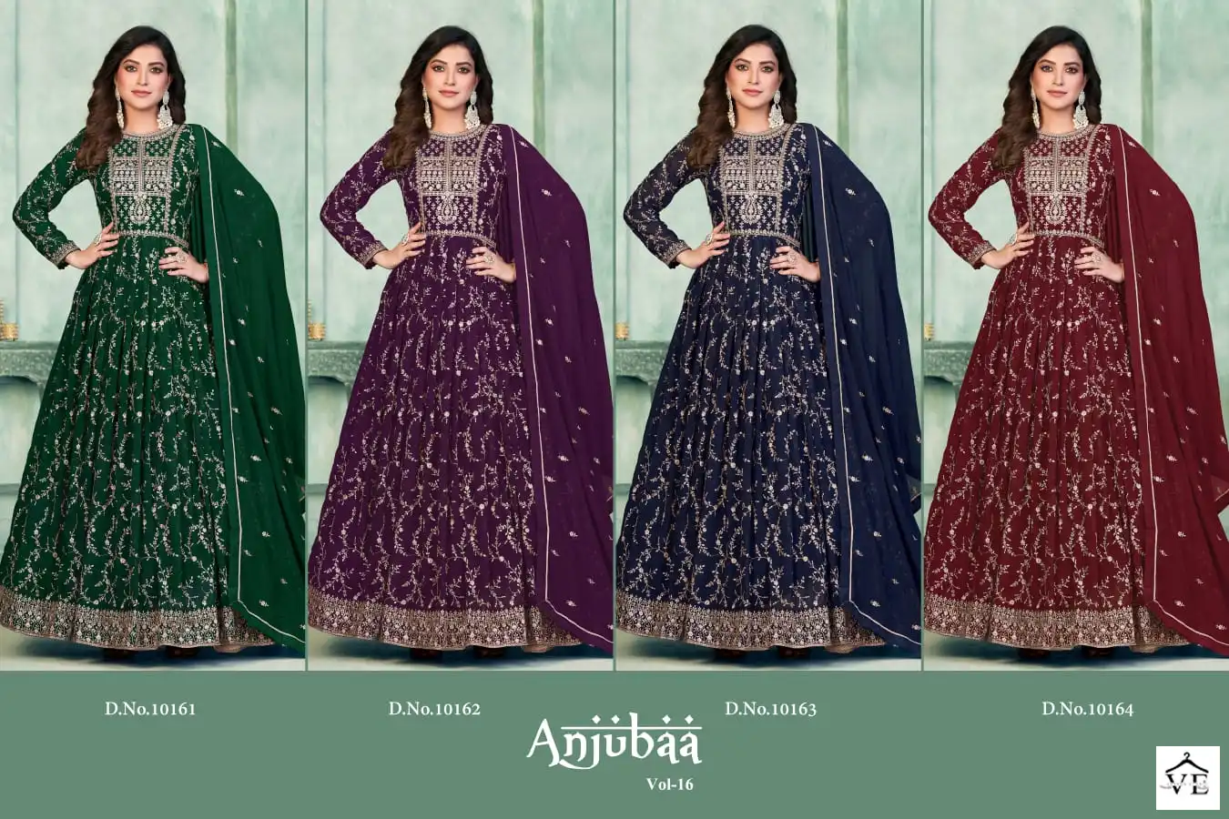 Anjubaa Vol 16 Faux Georgette Wholesale Designer Suits Catalog - Image 5