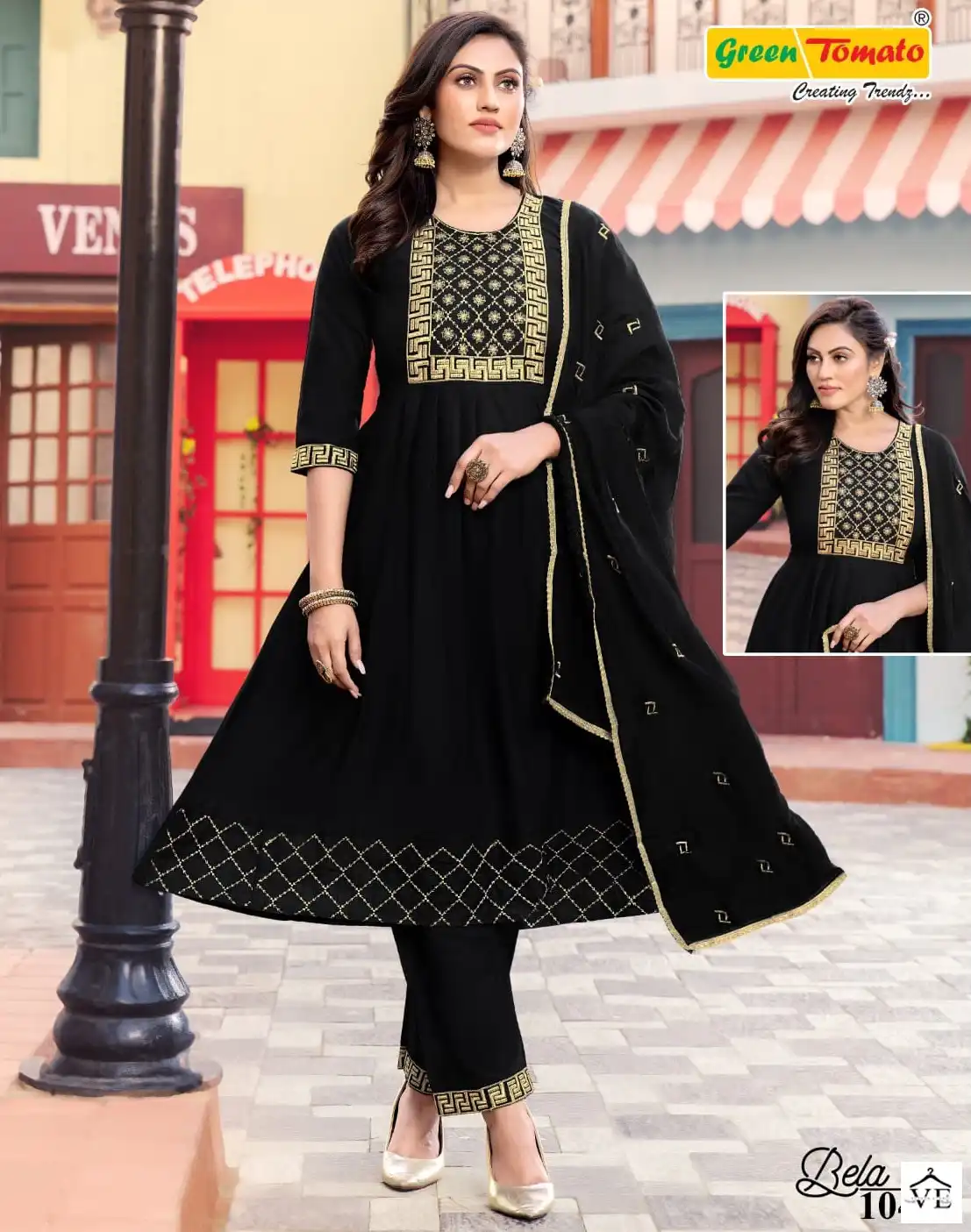 Bela Green Tomato Rayon Wholesale Readymade Salwar Suit Catalog