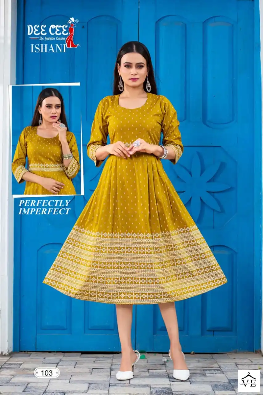 Deecee Ishani Linen Silk Wholesale Long Kurtis Catalog - Image 3
