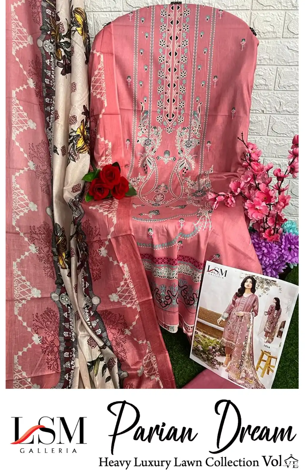 Lsm Galleria Parian Dream Vol 4 Heavy Lawn Cotton Wholesale Pakistani Salwar Suit Catalog - Image 11