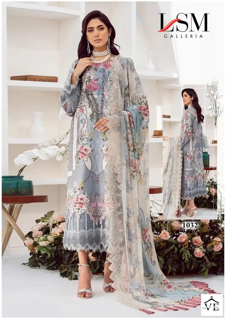 Lsm Galleria Parian Dream Vol 4 Heavy Lawn Cotton Wholesale Pakistani Salwar Suit Catalog - Image 3
