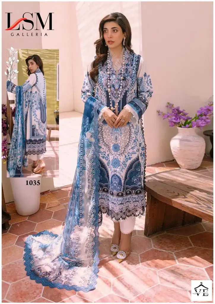 Lsm Galleria Parian Dream Vol 4 Heavy Lawn Cotton Wholesale Pakistani Salwar Suit Catalog - Image 13
