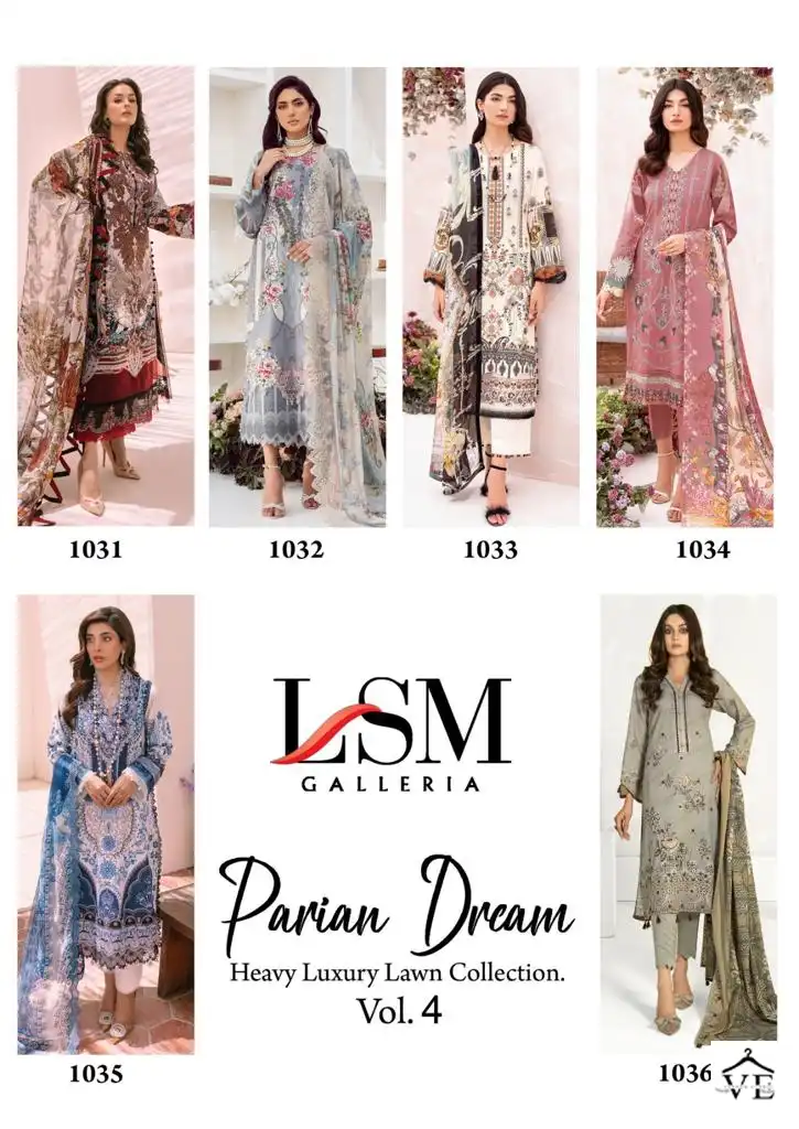 Lsm Galleria Parian Dream Vol 4 Heavy Lawn Cotton Wholesale Pakistani Salwar Suit Catalog - Image 6
