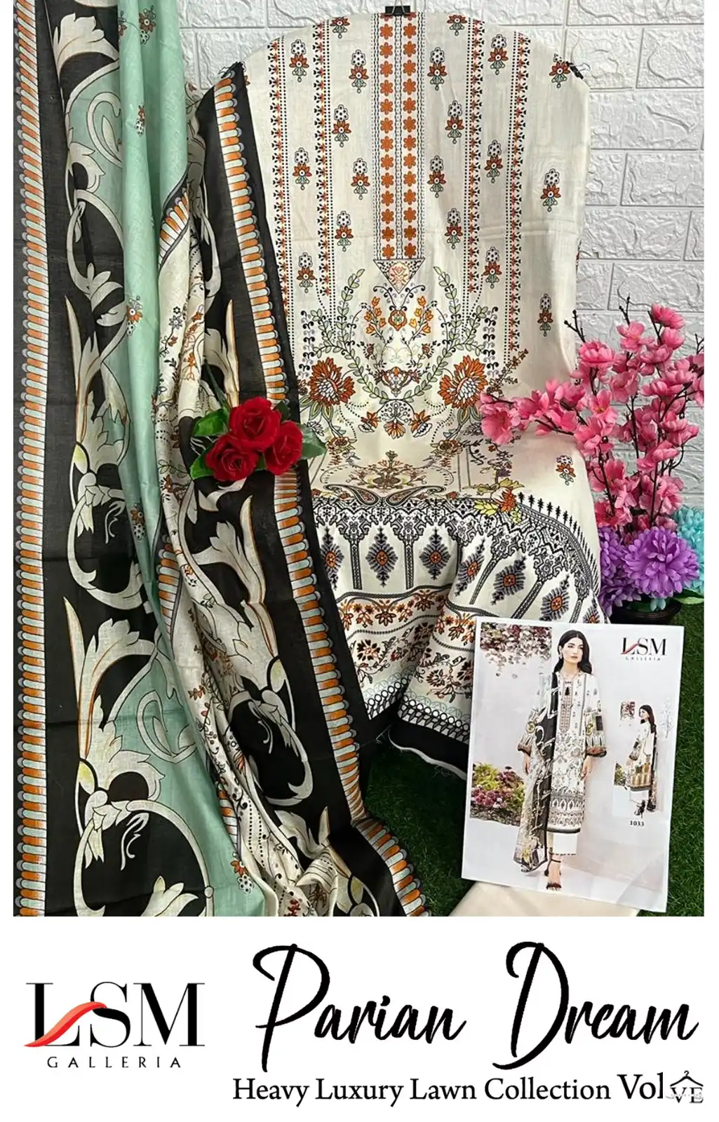 Lsm Galleria Parian Dream Vol 4 Heavy Lawn Cotton Wholesale Pakistani Salwar Suit Catalog - Image 8