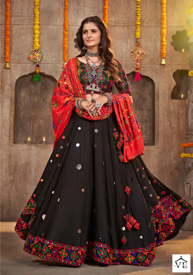 Khushboo Raas Vol 7 Viscose Rayon Wholesale Navratri Lehenga Choli Catalog - Image 7