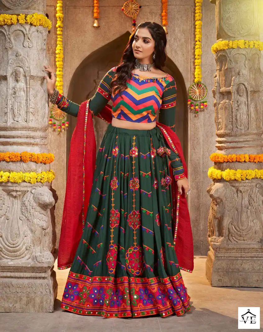 Khushboo Raas Vol 7 Viscose Rayon Wholesale Navratri Lehenga Choli Catalog - Image 8