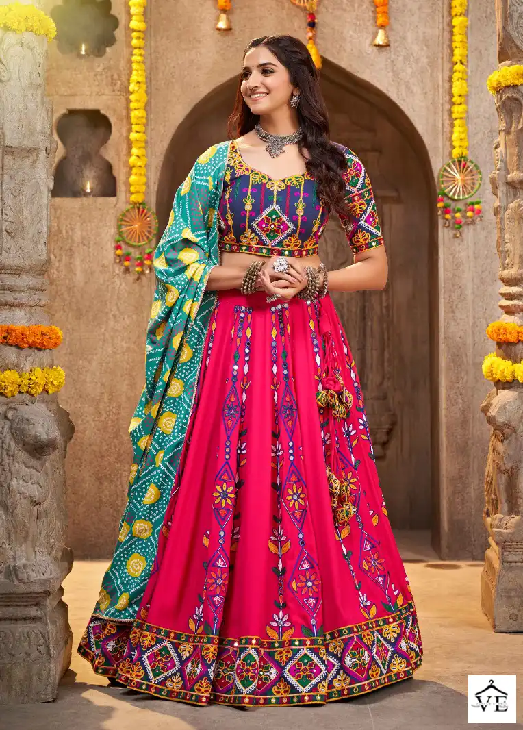 Khushboo Raas Vol 7 Viscose Rayon Wholesale Navratri Lehenga Choli Catalog - Image 2