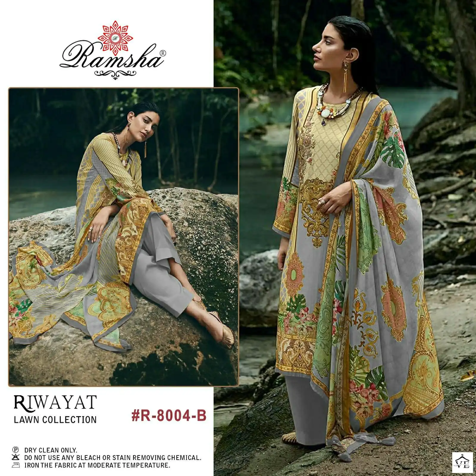 Ramsha Riwayat Lawn Collection Vol 2 Cambric Cotton Wholesale Designer Fancy Pakistani Salwar Suit Catalog - Image 2