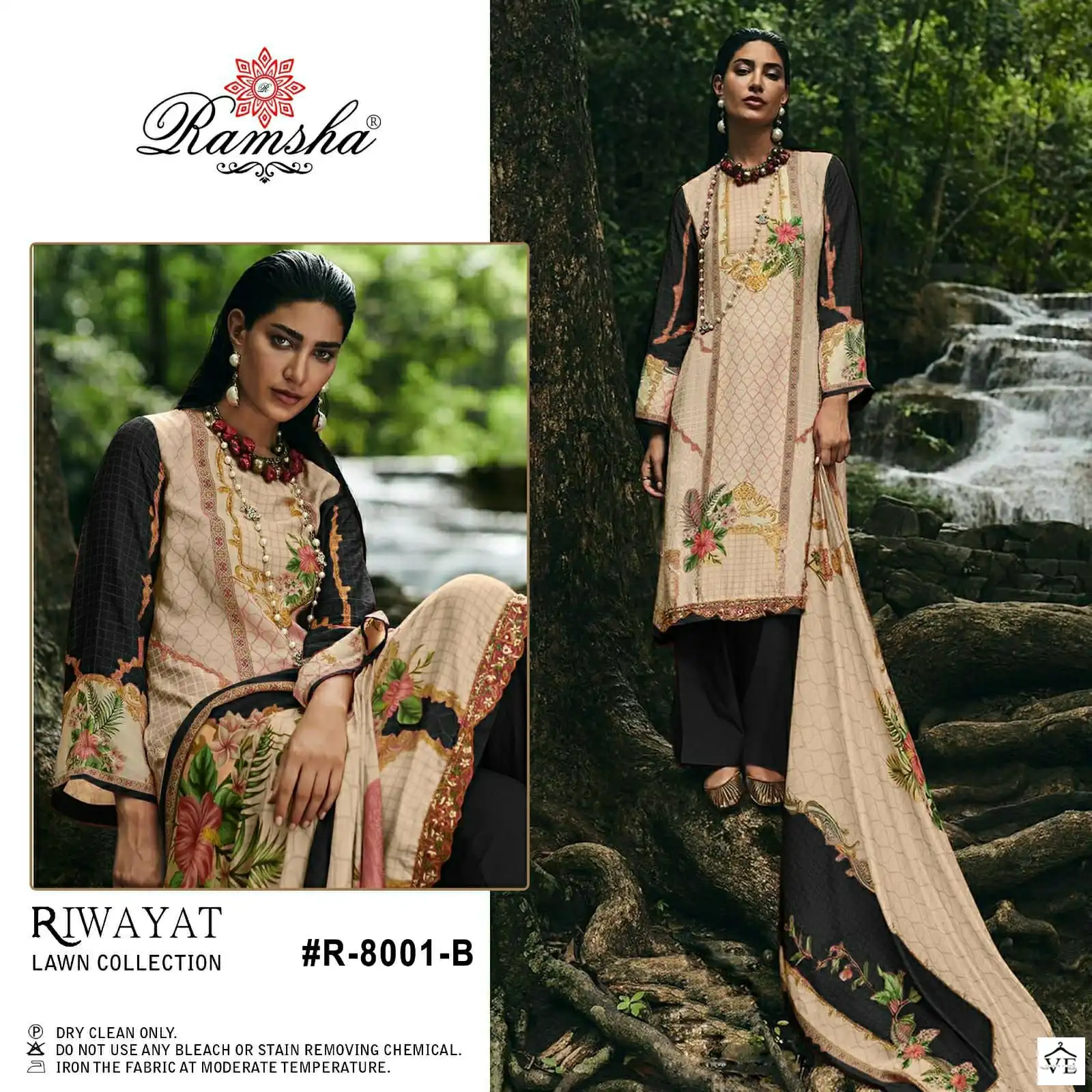 Ramsha Riwayat Lawn Collection Vol 2 Cambric Cotton Wholesale Designer Fancy Pakistani Salwar Suit Catalog - Image 3