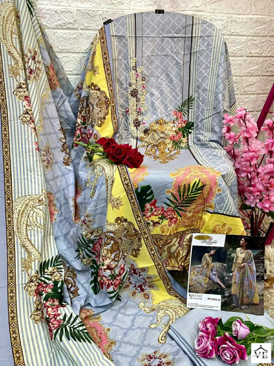 Ramsha Riwayat Lawn Collection Vol 2 Cambric Cotton Wholesale Designer Fancy Pakistani Salwar Suit Catalog - Image 5