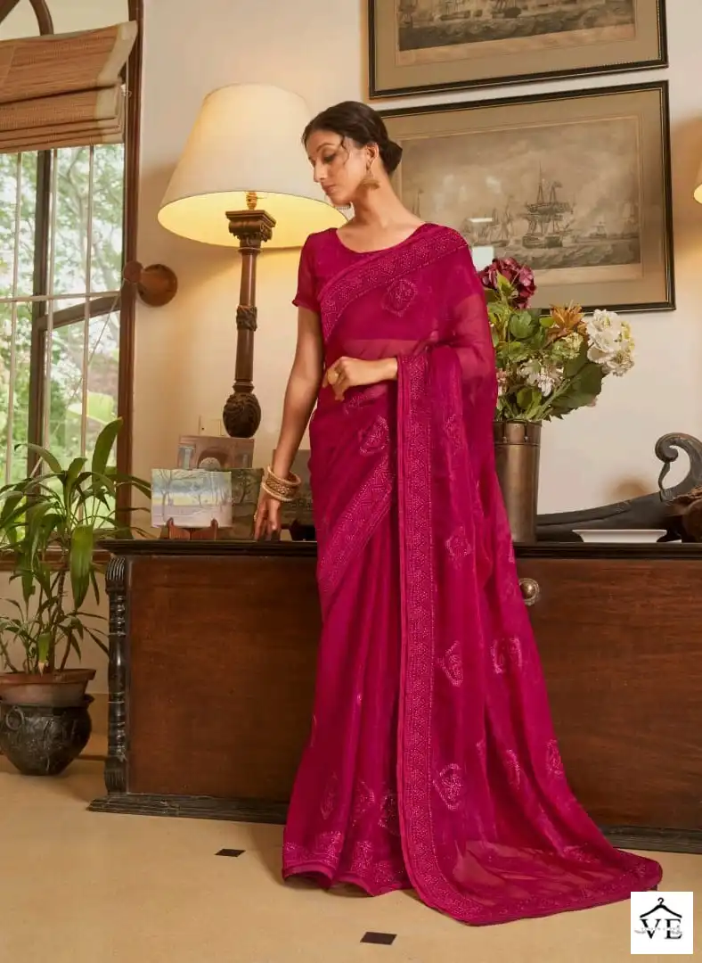 Kalista Rajshree Blooming Shimmer Wholesale Saree Catalog - Image 3