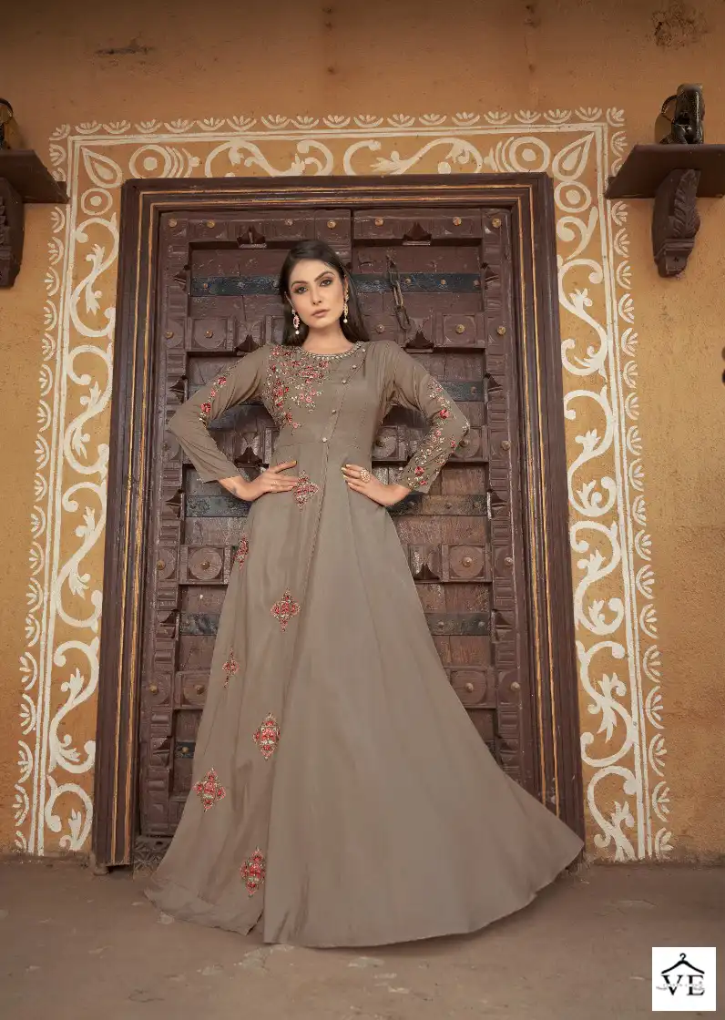 Vardan Designer Sara Vol-1 Heavy Muslin Wholesale Gown Catalog - Image 2