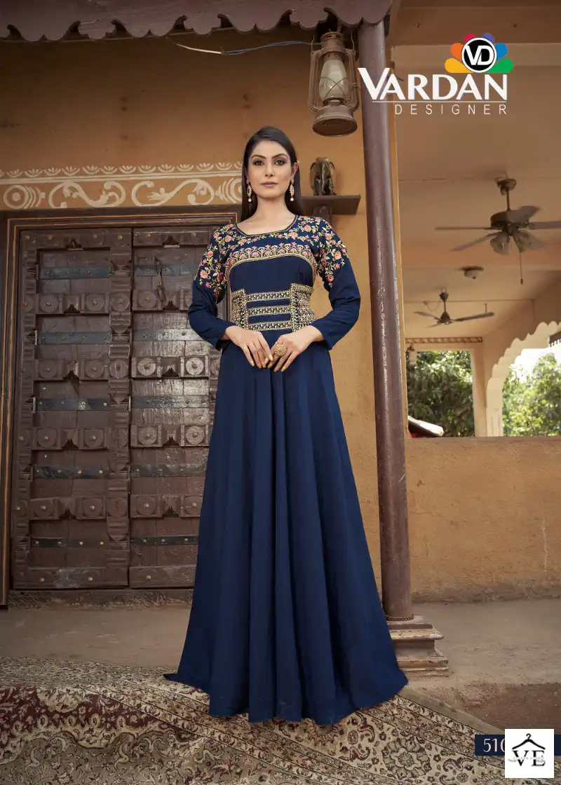 Vardan Designer Sara Vol-1 Heavy Muslin Wholesale Gown Catalog - Image 3