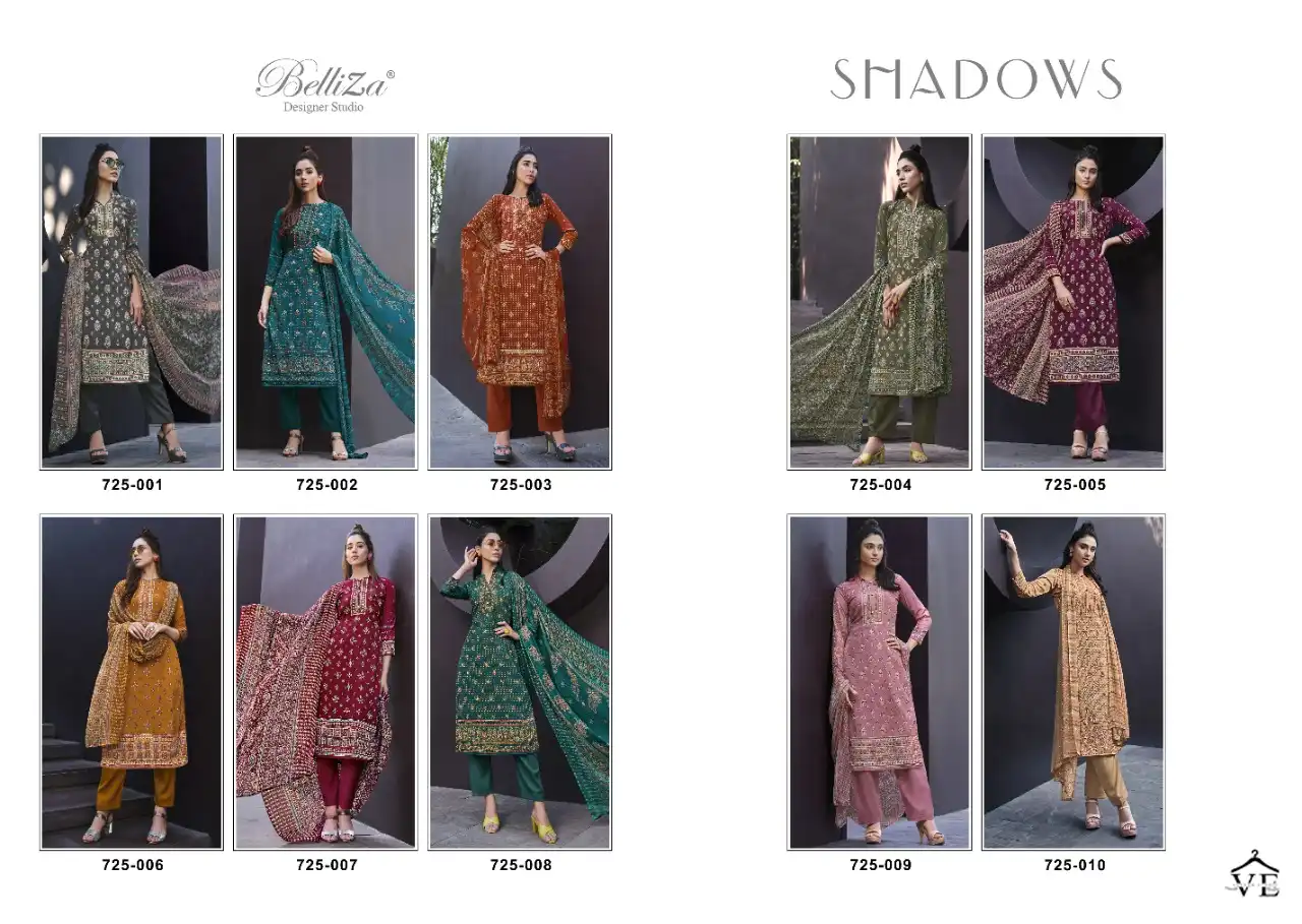 Belliza Designer Shadows Crepe Wholesale Pakistani Salwar Suit Catalog - Image 11