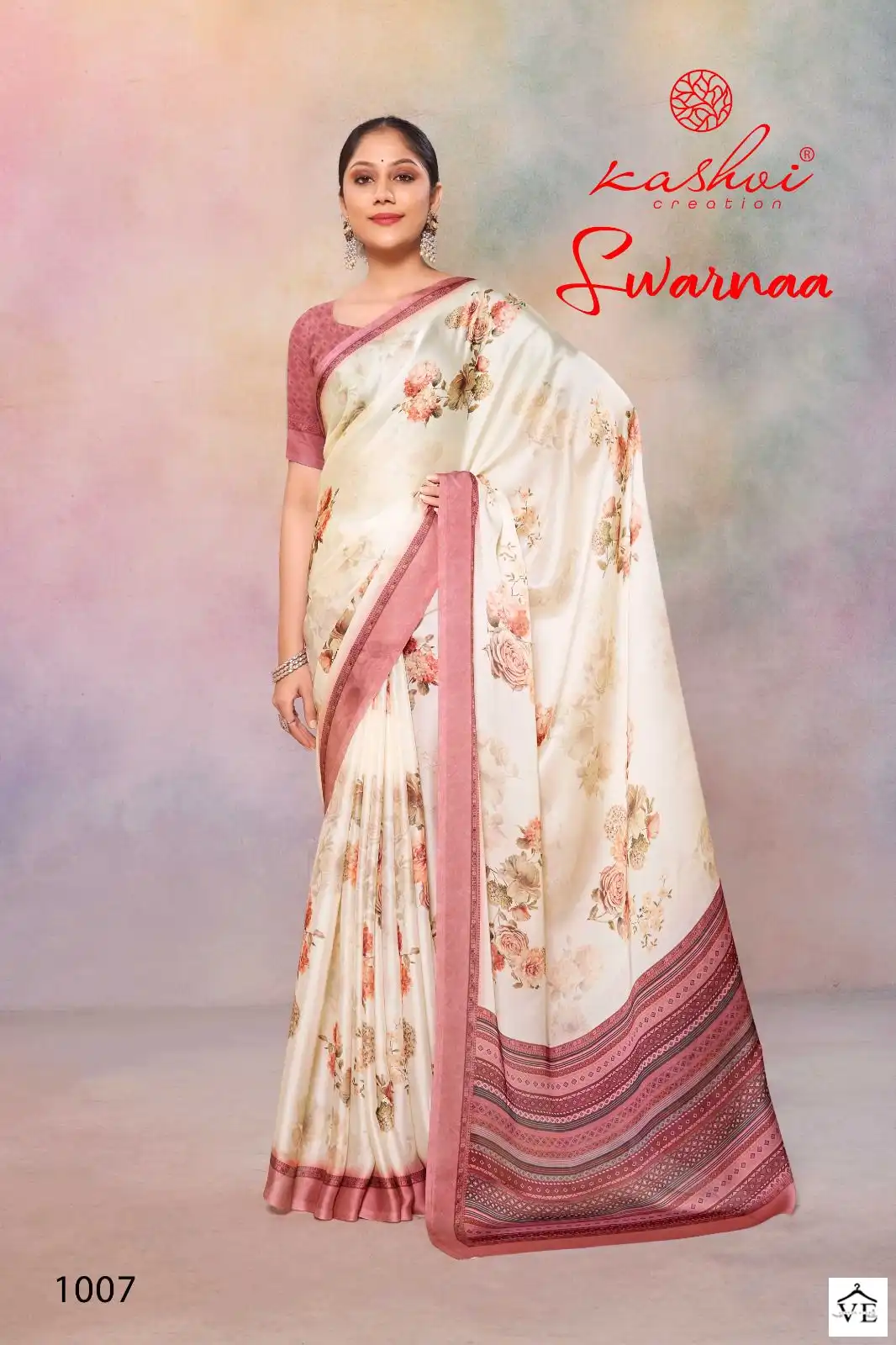 Kashvi Creation Swarnaa Satin Georgette Wholesale Fancy Sarees Catalog - Image 2
