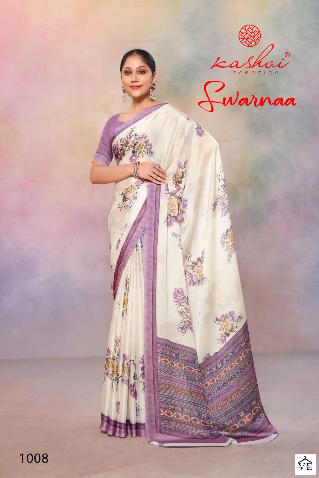 Kashvi Creation Swarnaa Satin Georgette Wholesale Fancy Sarees Catalog - Image 6