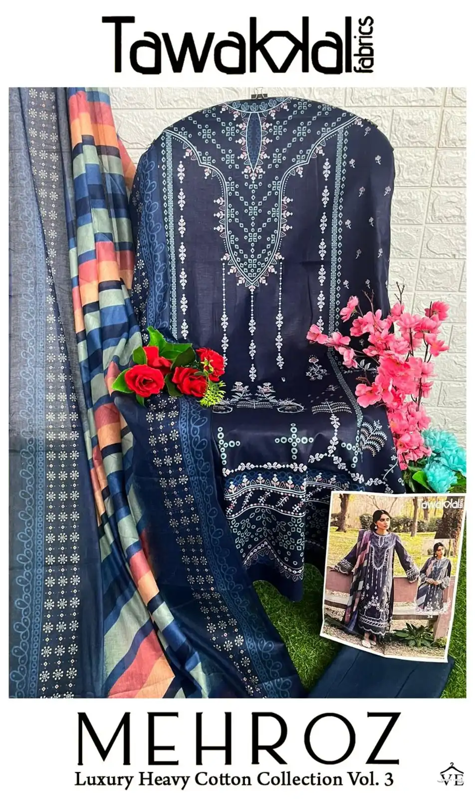 Tawakkal Mehroz Luxury Heavy Cotton Collection Vol 3 Cotton Wholesale Pakistani Salwar Suit Catalog - Image 11