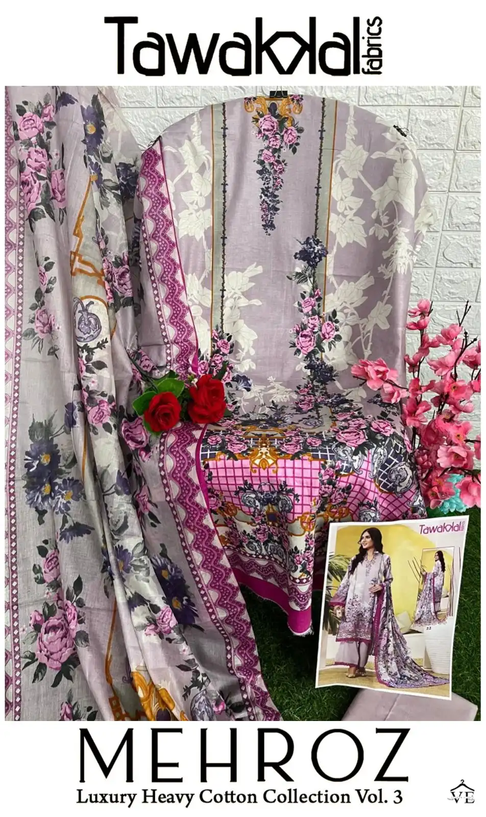 Tawakkal Mehroz Luxury Heavy Cotton Collection Vol 3 Cotton Wholesale Pakistani Salwar Suit Catalog - Image 14