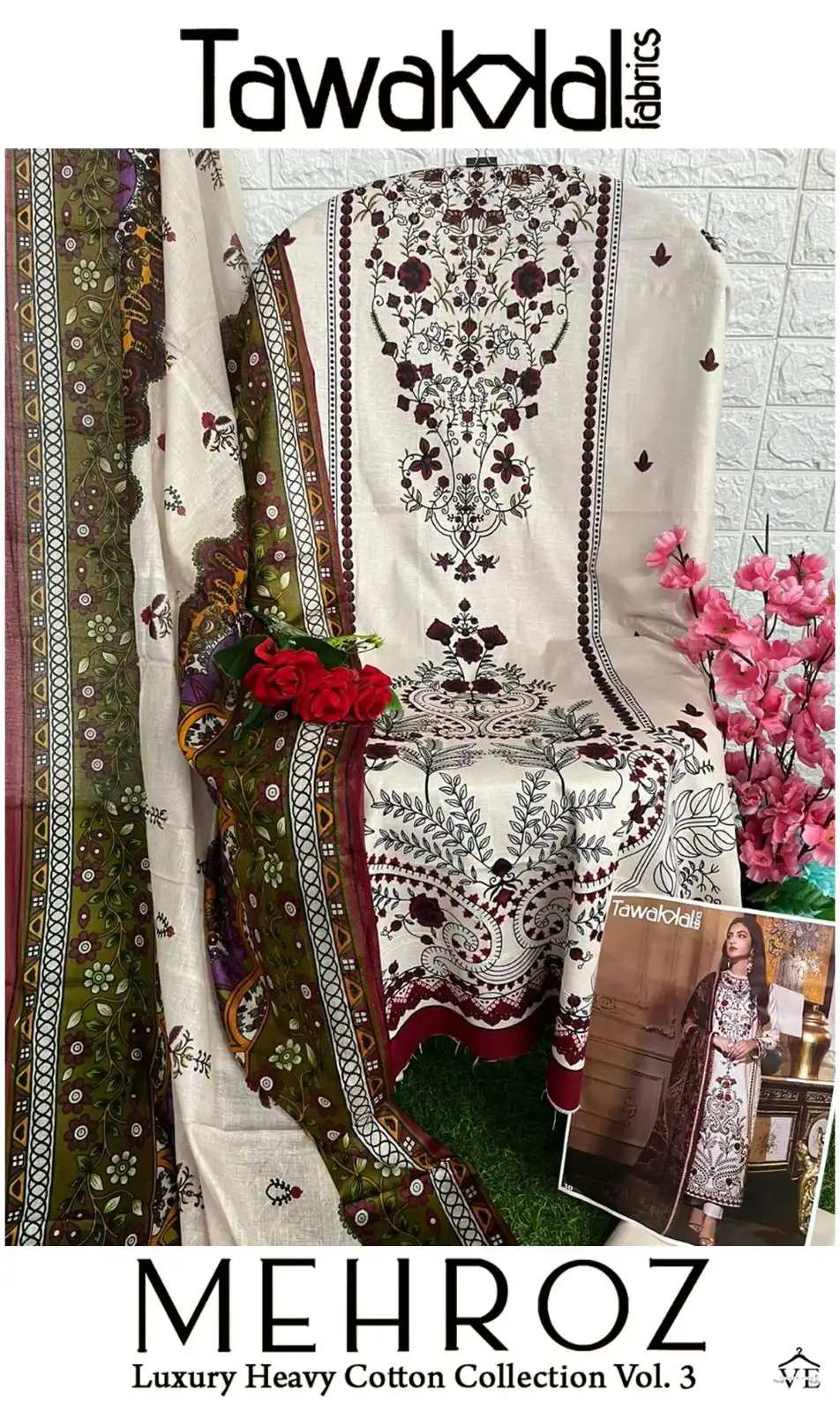 Tawakkal Mehroz Luxury Heavy Cotton Collection Vol 3 Cotton Wholesale Pakistani Salwar Suit Catalog - Image 16