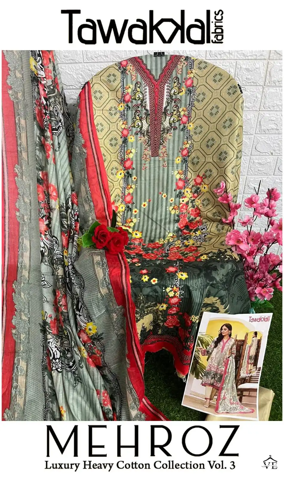 Tawakkal Mehroz Luxury Heavy Cotton Collection Vol 3 Cotton Wholesale Pakistani Salwar Suit Catalog - Image 17