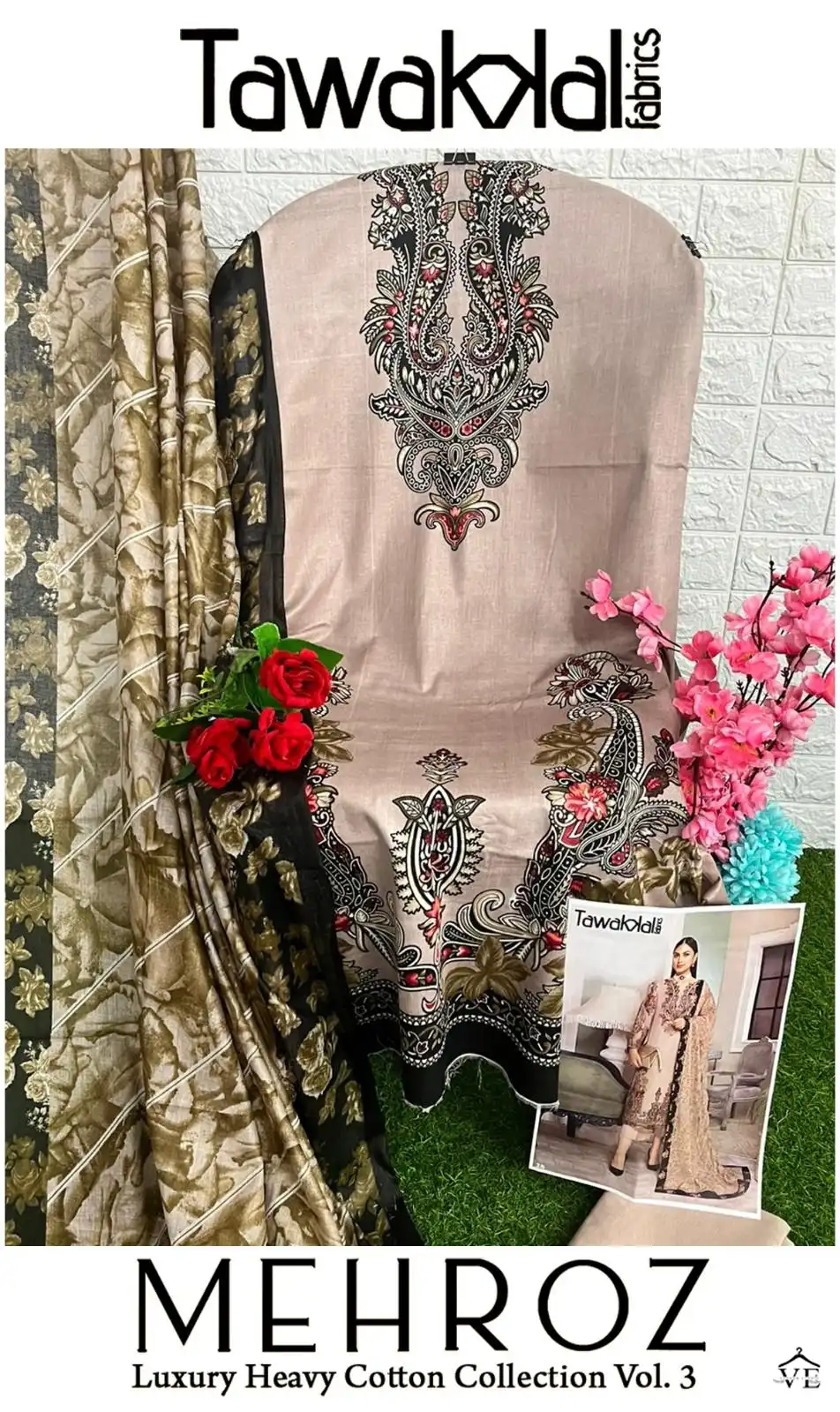 Tawakkal Mehroz Luxury Heavy Cotton Collection Vol 3 Cotton Wholesale Pakistani Salwar Suit Catalog - Image 19