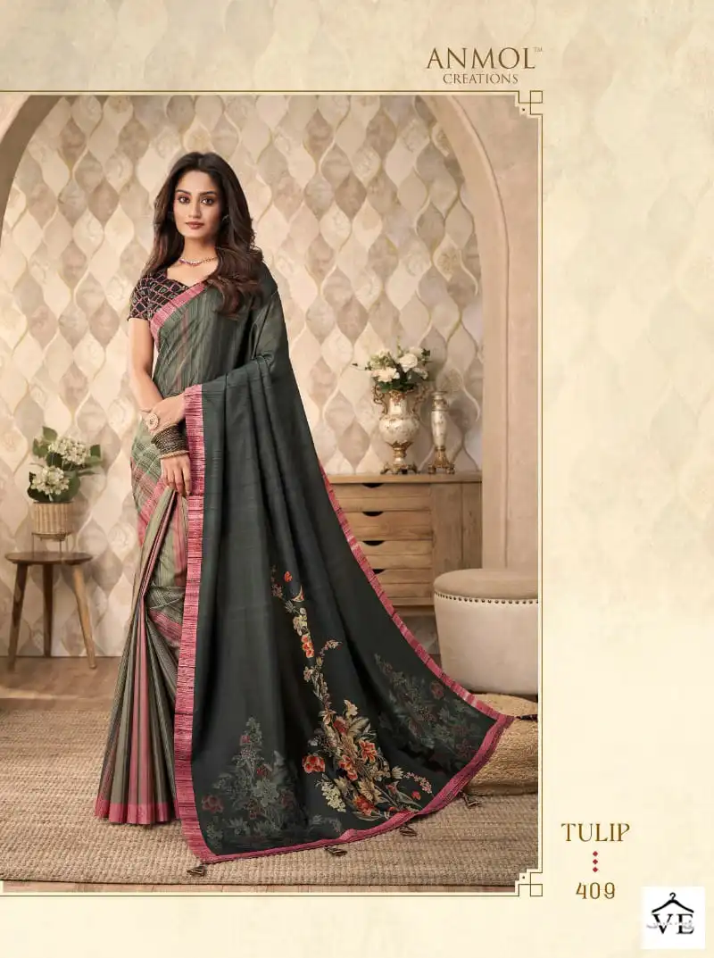 Anmol Tulip Vol 4 Silk Wholesale Fancy Sarees Catalog - Image 2