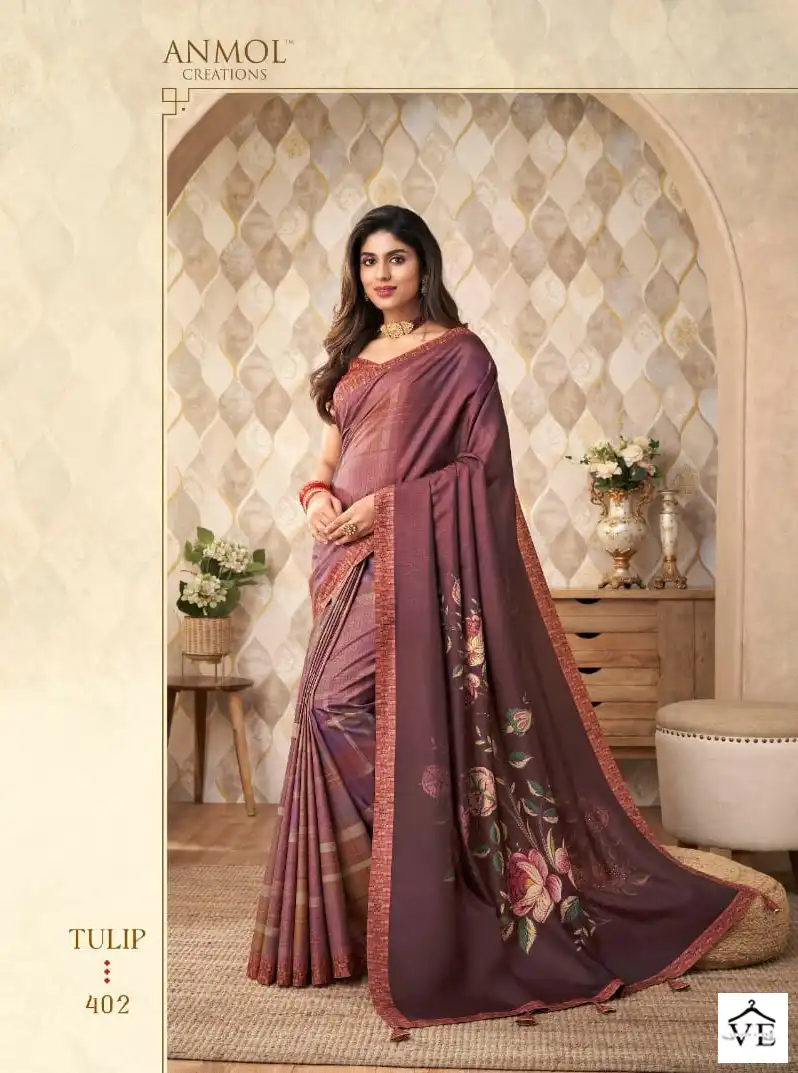 Anmol Tulip Vol 4 Silk Wholesale Fancy Sarees Catalog - Image 6
