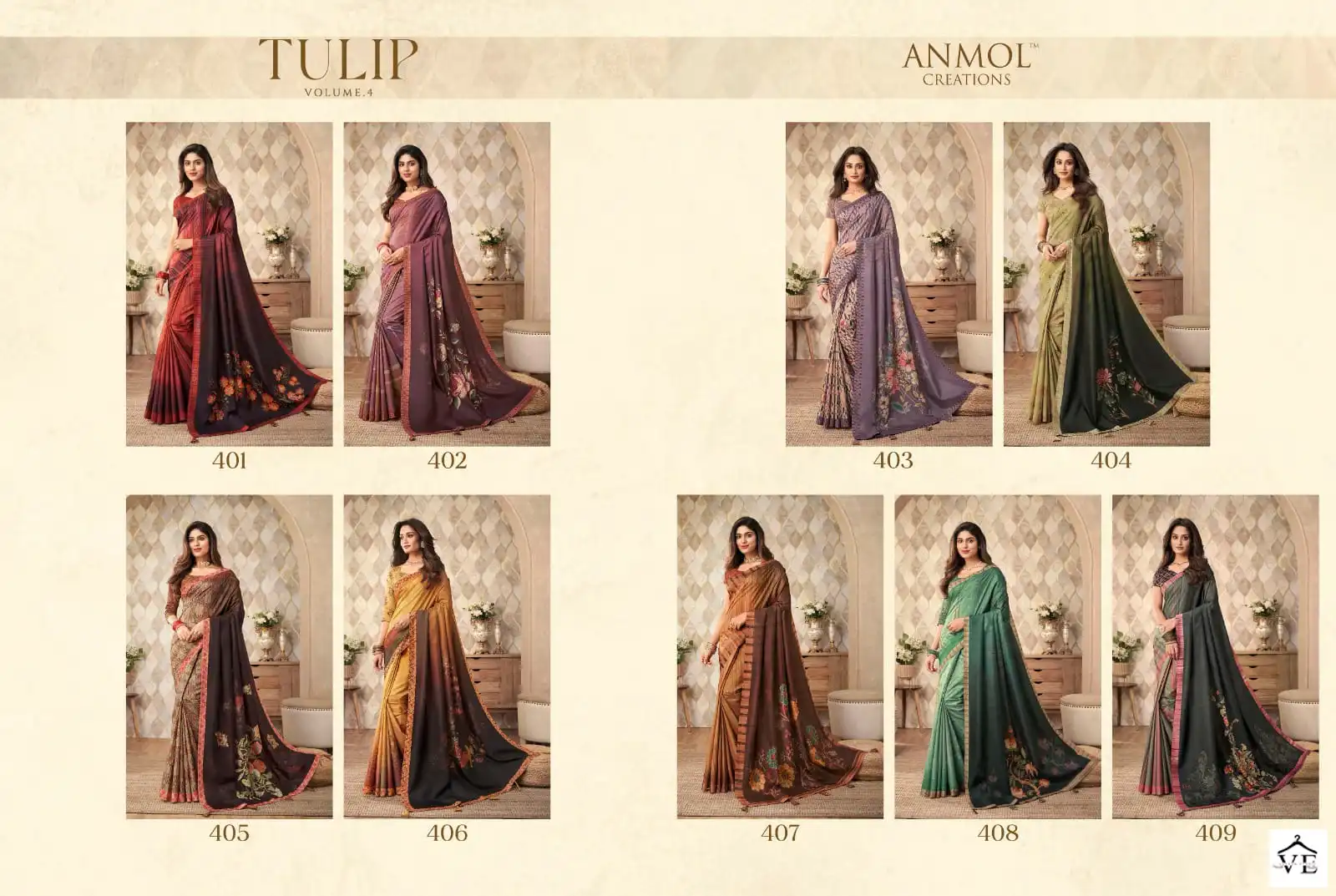 Anmol Tulip Vol 4 Silk Wholesale Fancy Sarees Catalog - Image 10