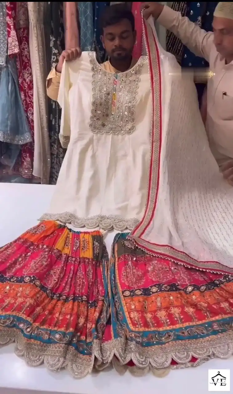 VE 1603 Georgette Wholesale Readymade Sharara Suit - Image 2