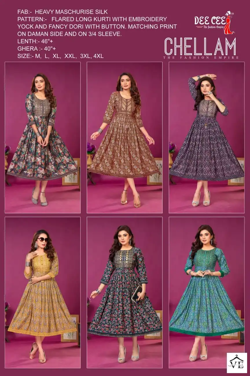 Deecee Chellam Heavy Meschurise Silk Wholesale Kurtis Catalog - Image 7