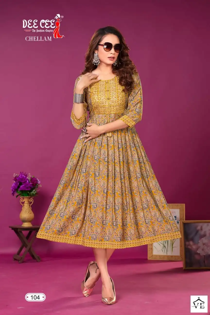 Deecee Chellam Heavy Meschurise Silk Wholesale Kurtis Catalog - Image 3