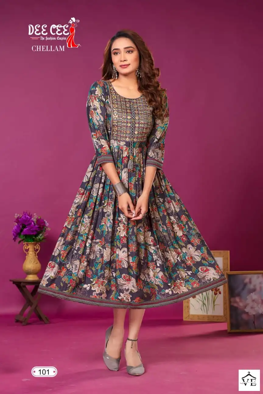 Deecee Chellam Heavy Meschurise Silk Wholesale Kurtis Catalog - Image 6
