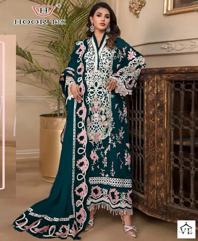 Hoor Tex H-139 Faux Georgette Wholesale Pakistani Suit Catalog