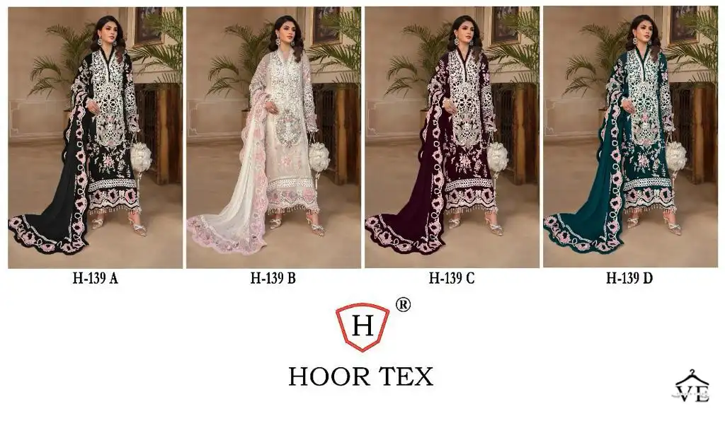 Hoor Tex H-139 Faux Georgette Wholesale Pakistani Suit Catalog - Image 9