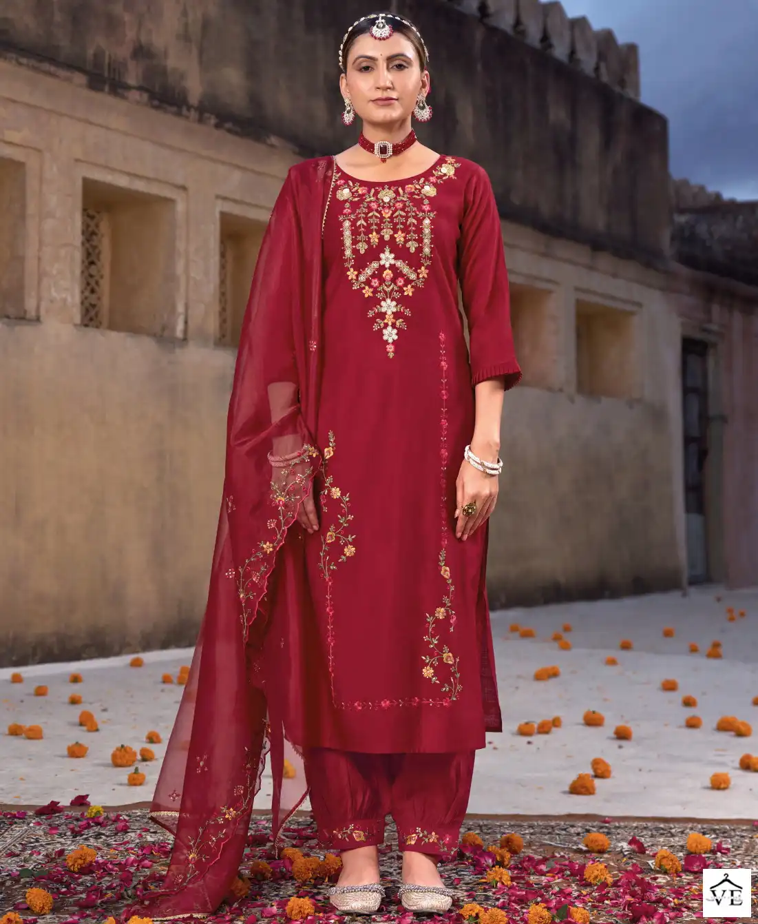 Lily & Lali Karwa Exclusive Viscose, Organza Wholesale Readymade Suits Catalog