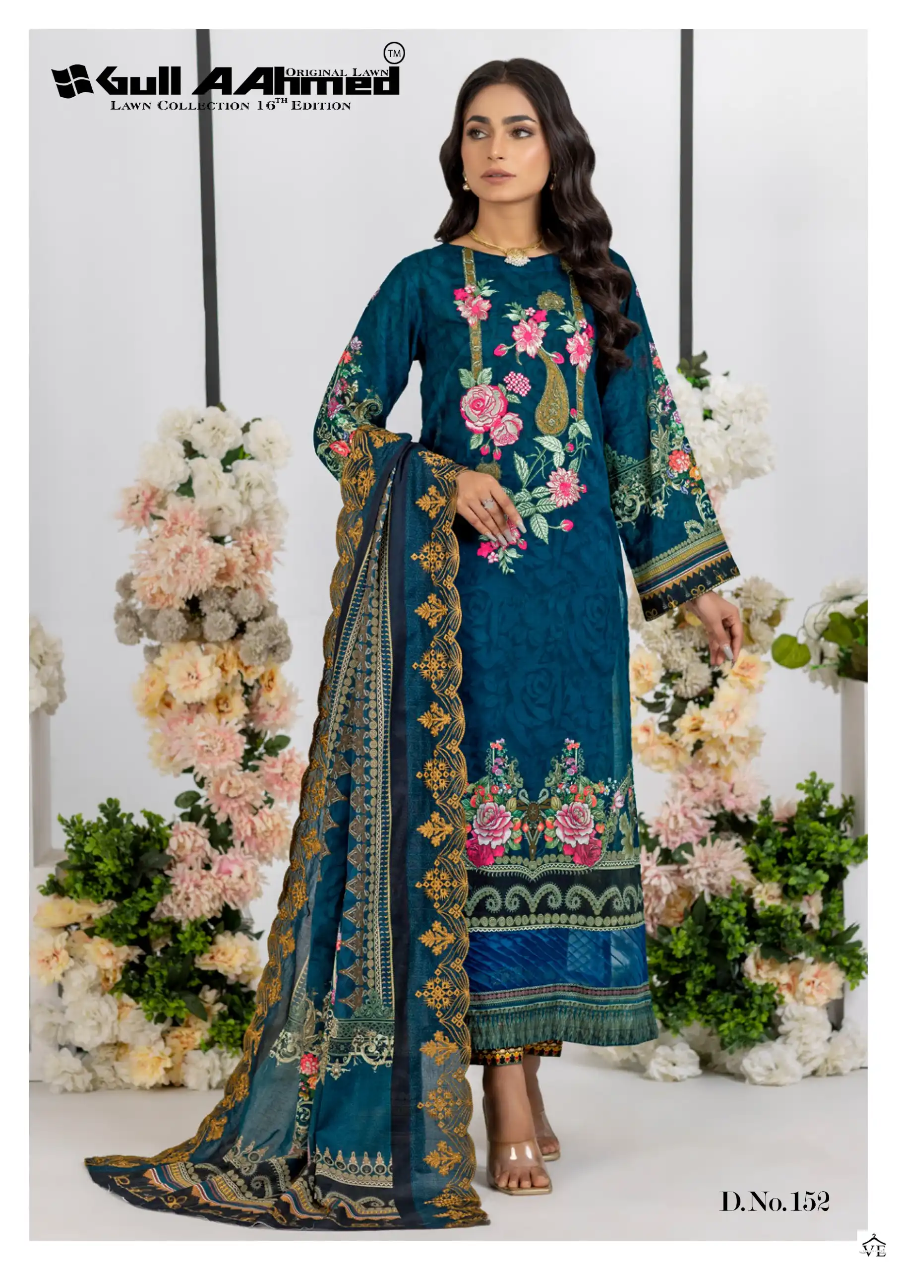 Gull Aahmed Lawn Collection Vol 16 Lawn Cotton Wholesale Pakistani Salwar Suit Catalog - Image 3