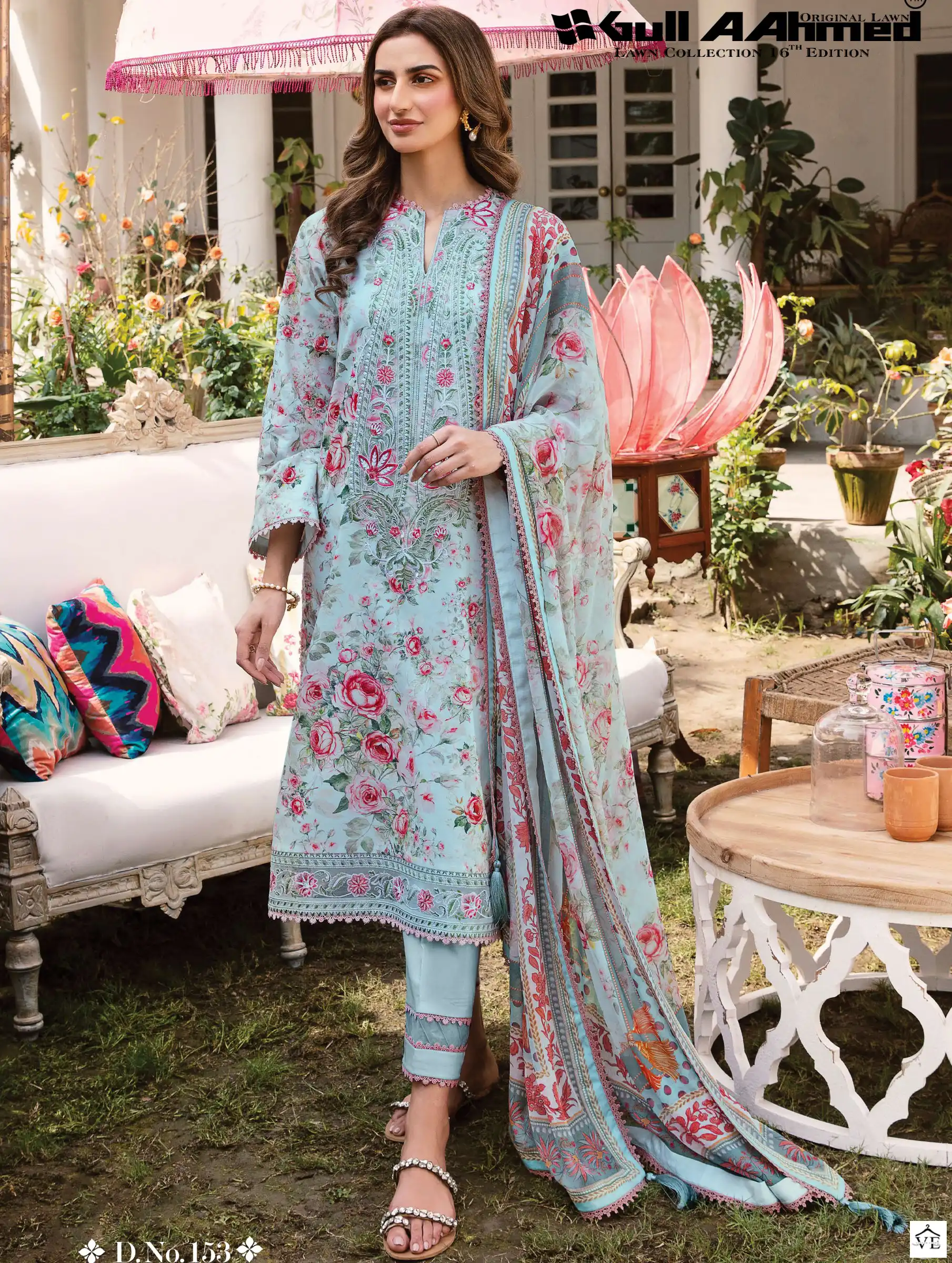 Gull Aahmed Lawn Collection Vol 16 Lawn Cotton Wholesale Pakistani Salwar Suit Catalog