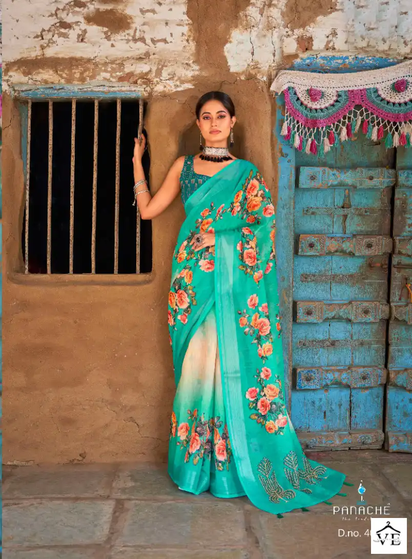 Bhumi Saanvi Vol 3 Linen Wholesale Fancy Sarees Catalog - Image 6