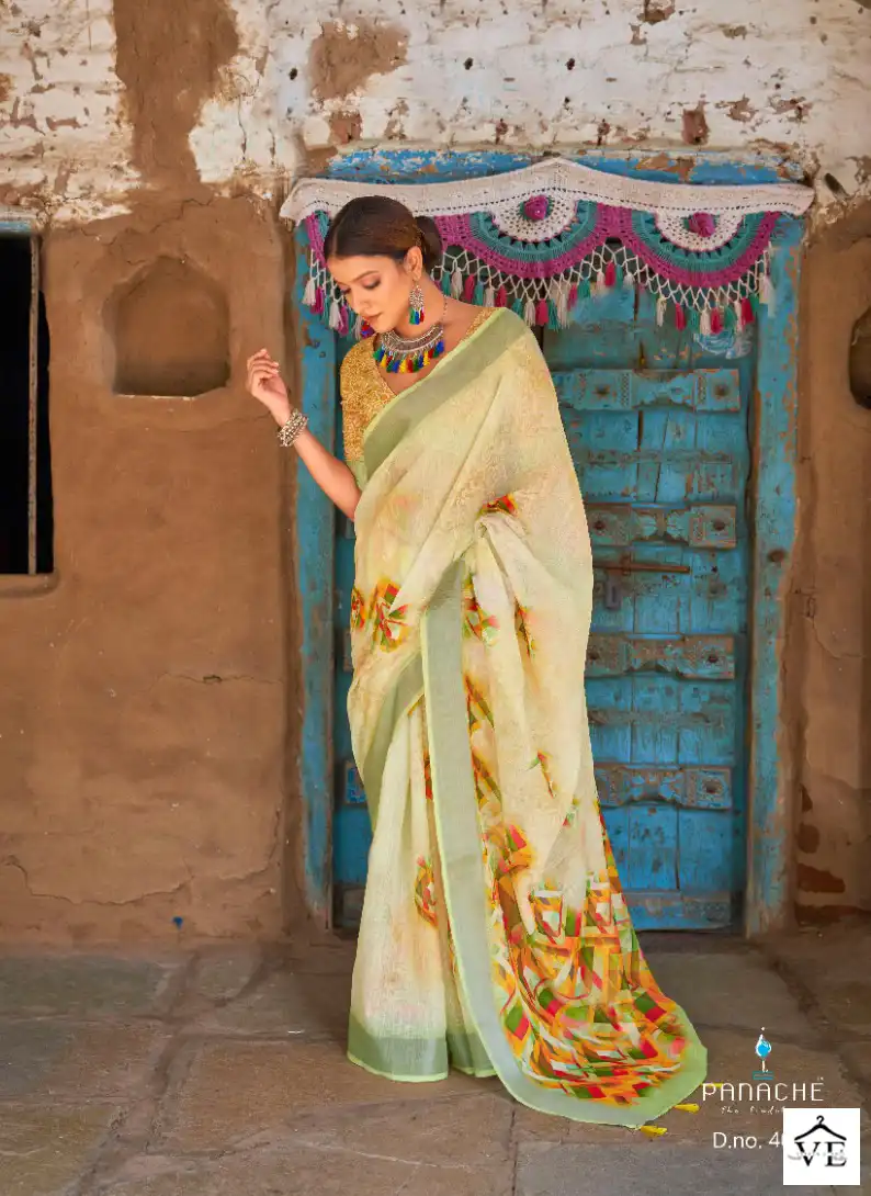 Bhumi Saanvi Vol 3 Linen Wholesale Fancy Sarees Catalog - Image 7