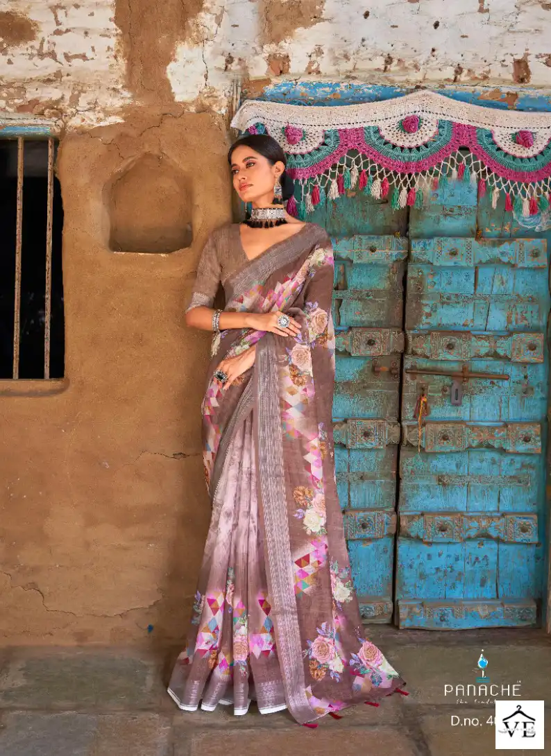 Bhumi Saanvi Vol 3 Linen Wholesale Fancy Sarees Catalog - Image 8