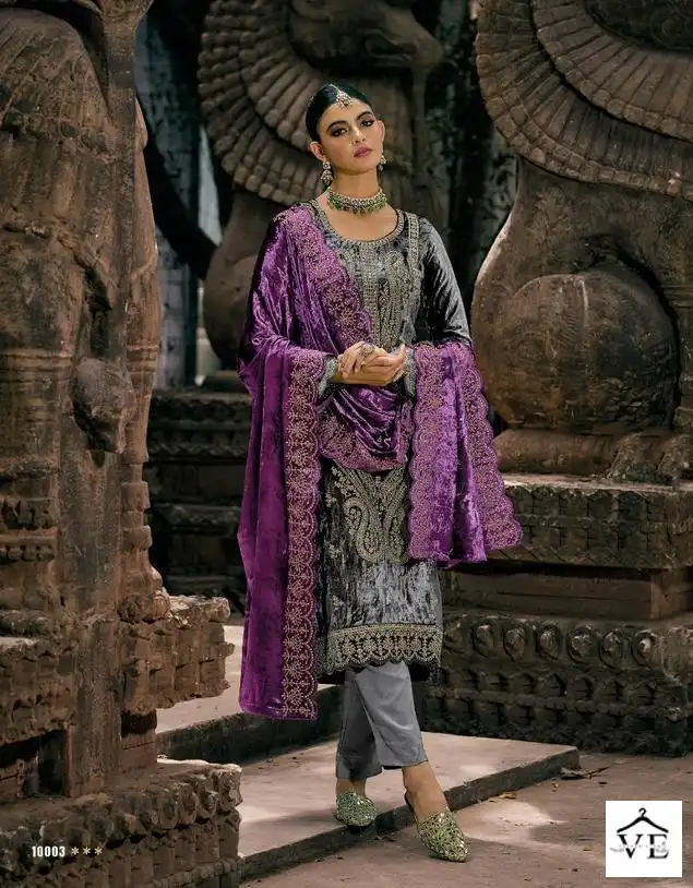 Sargam Shazar Pure Viscose Velvet Wholesale Designer Winter Wear Salwar Suit Catalog - Image 2