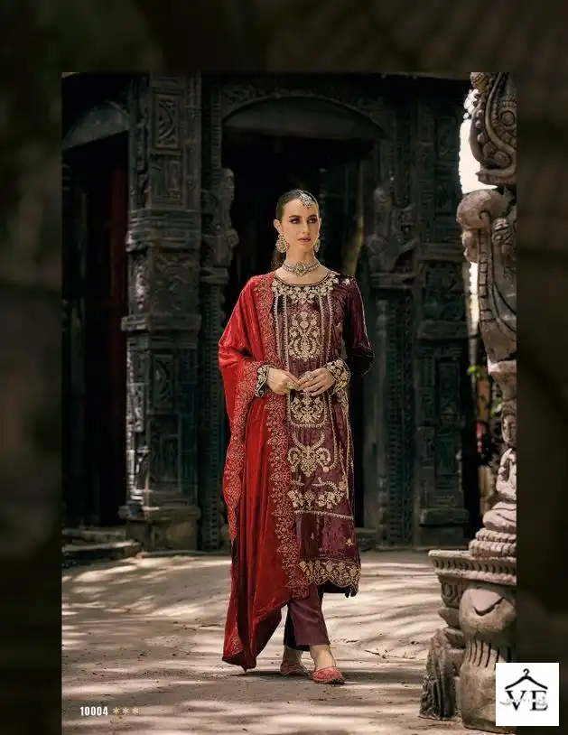 Sargam Shazar Pure Viscose Velvet Wholesale Designer Winter Wear Salwar Suit Catalog - Image 4