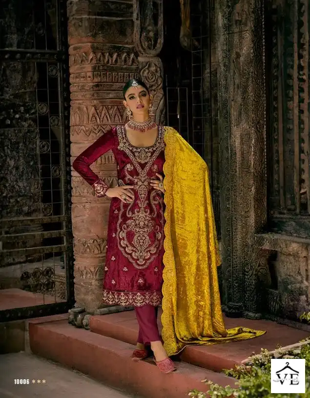 Sargam Shazar Pure Viscose Velvet Wholesale Designer Winter Wear Salwar Suit Catalog - Image 6