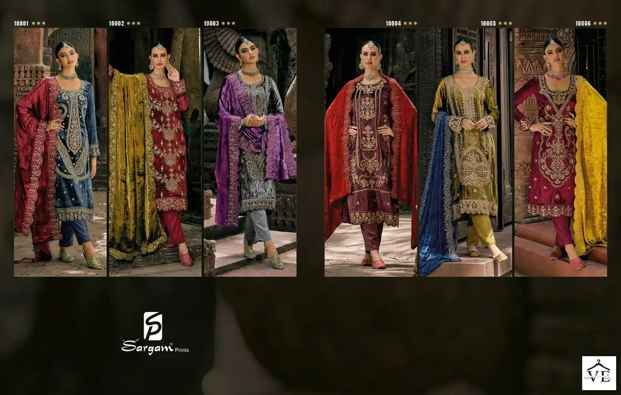 Sargam Shazar Pure Viscose Velvet Wholesale Designer Winter Wear Salwar Suit Catalog - Image 9