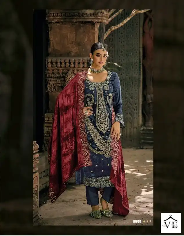 Sargam Shazar Pure Viscose Velvet Wholesale Designer Winter Wear Salwar Suit Catalog - Image 7
