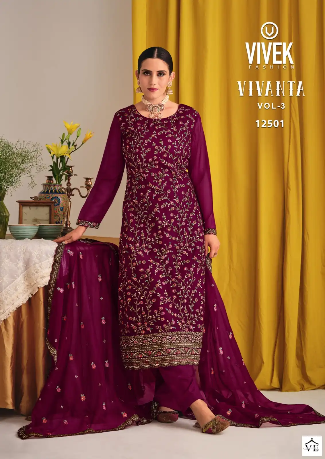 Vivek Vivanta 3 Crizal Organza Wholesale Designer Salwar Suit Catalog - Image 3