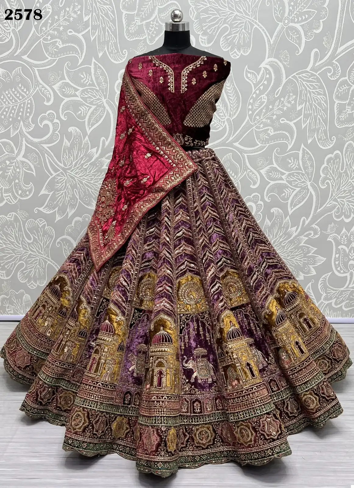 Silk Mix Color Bridal Gota Patti Semi Stitched Lehenga Choli, 7 Pcs at Rs  6099 in Surat