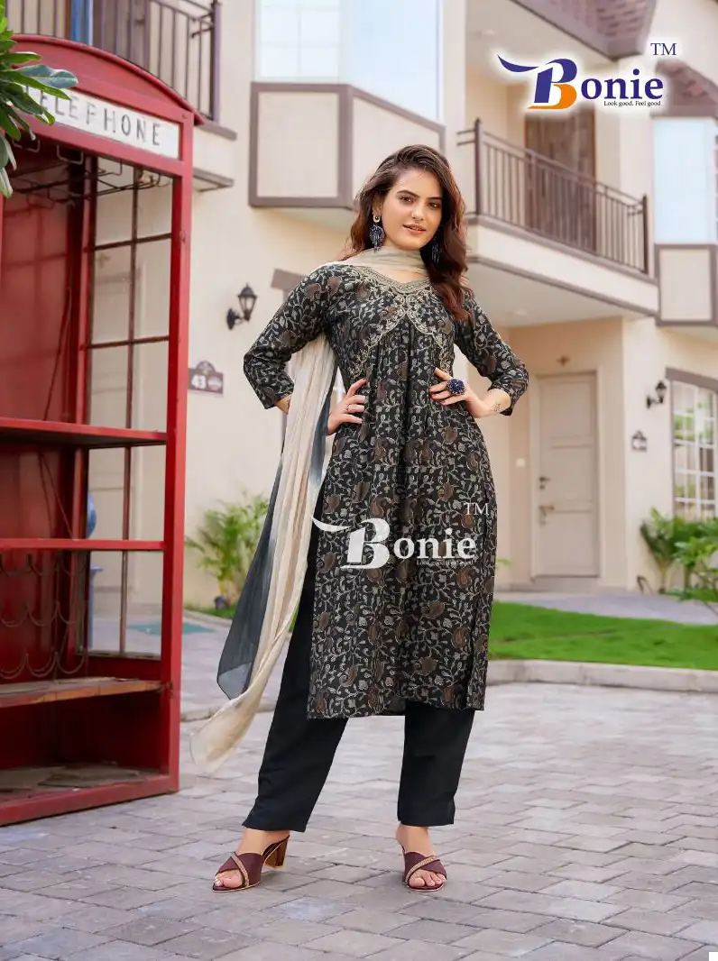 Bonie Aahana Vol 2 Heavy Chanderi Wholesale Readymade Suits Catalog - 7 Pcs Set - Image 3