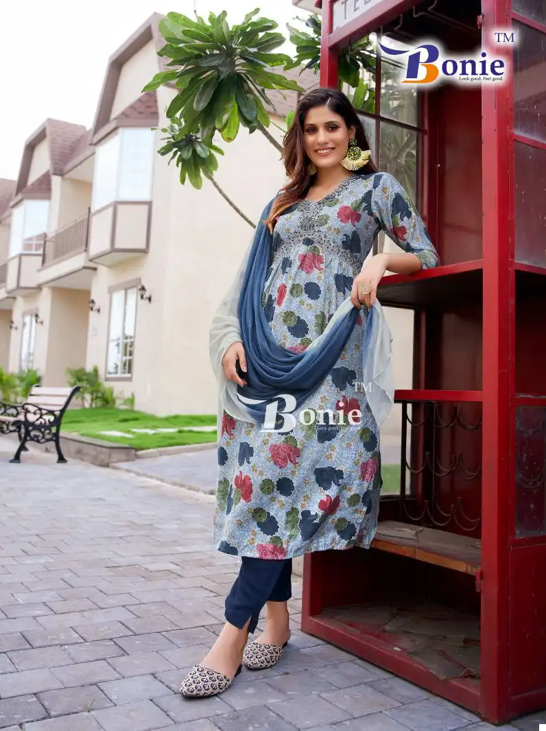 Bonie Aahana Vol 2 Heavy Chanderi Wholesale Readymade Suits Catalog - 7 Pcs Set - Image 4