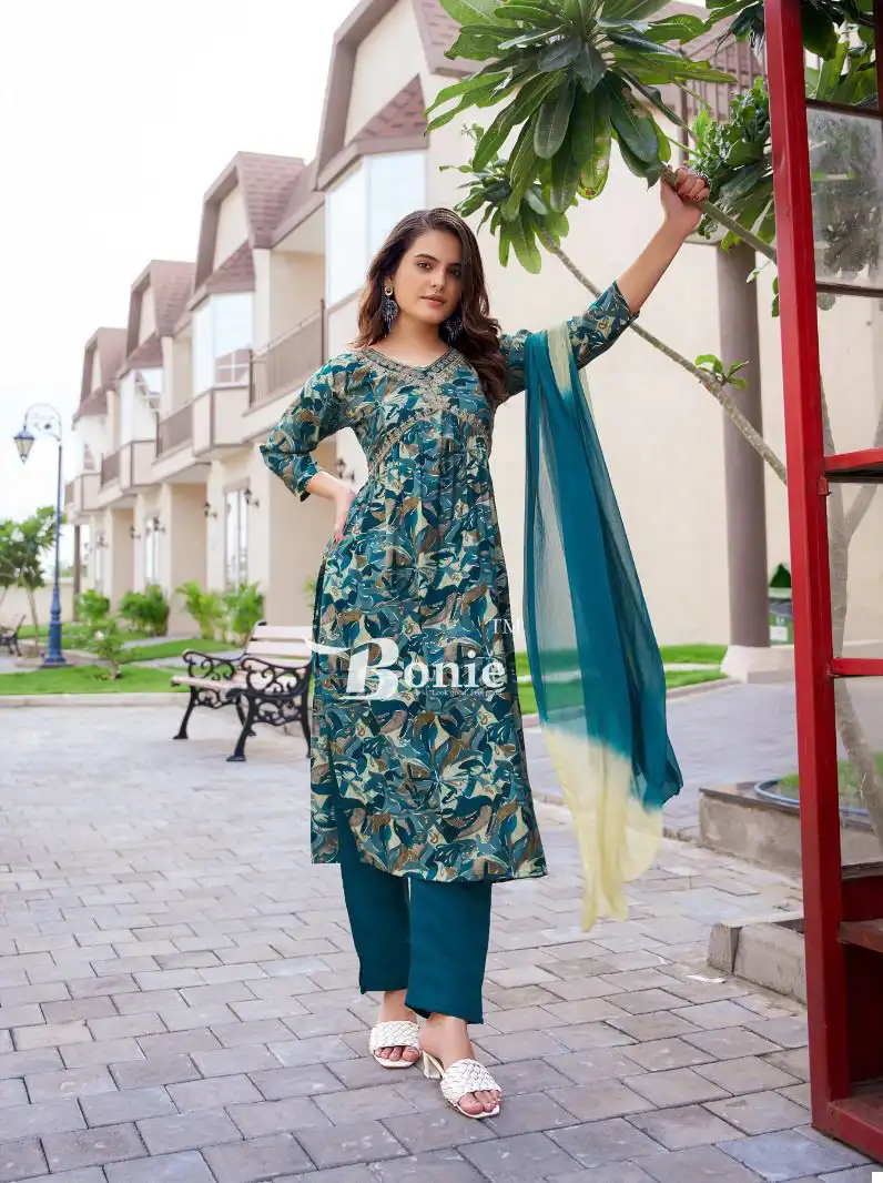Bonie Aahana Vol 2 Heavy Chanderi Wholesale Readymade Suits Catalog - 7 Pcs Set - Image 6